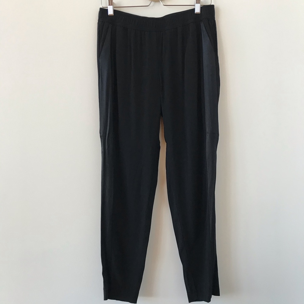 Ecru black jogger style dress pants